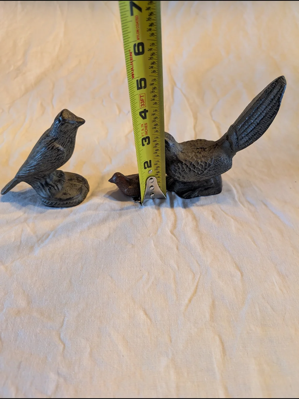 2/40$ Vintage Cast Iron Bird Figurine Trio in Black and Brown - Picture 12 of 12